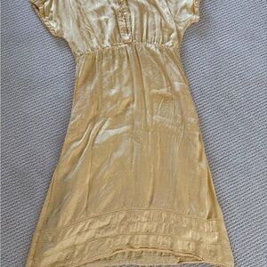 Gold Short Sleeve Dress NWOT